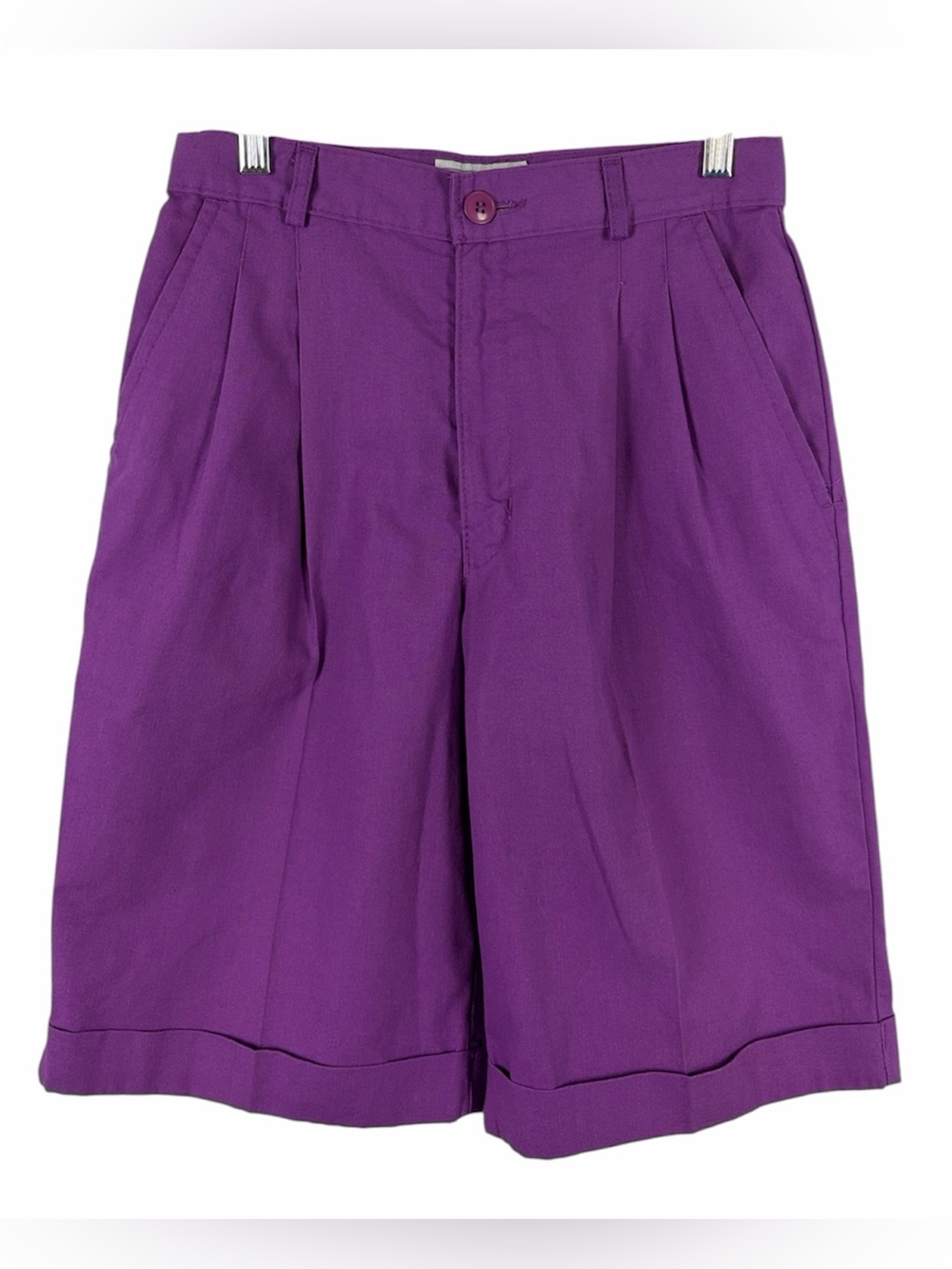Britannia Vintage Purple High Rise Pleated Bermuda Shorts 27” Made USA Tagged 12